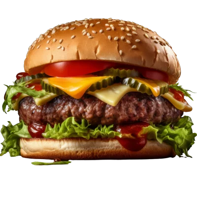 Halal Brooklyn cheeseburger with cheese and fresh toppings at Brooklyn Brisket Utica NY