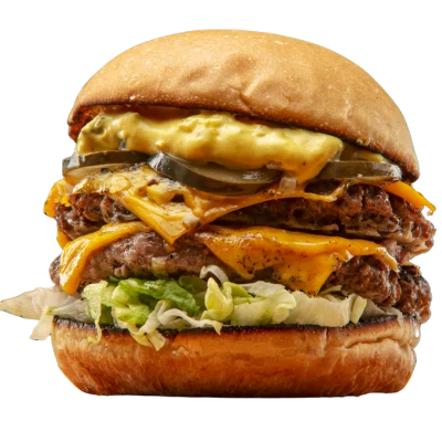 Halal double smash burger in Utica, NY at Brooklyn Brisket